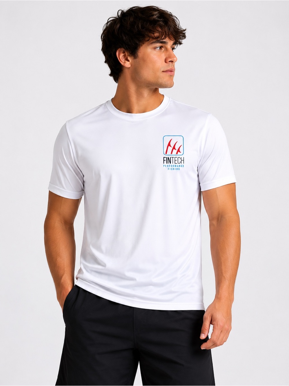 Fintech Fishing Shirt Mens Small Performance Short Sleeve White Outdoor Tee
